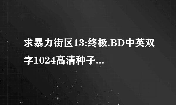 求暴力街区13:终极.BD中英双字1024高清种子下载，感激不尽