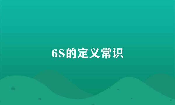 6S的定义常识