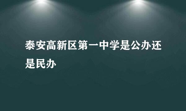 泰安高新区第一中学是公办还是民办