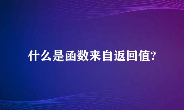 什么是函数来自返回值?