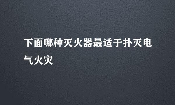 下面哪种灭火器最适于扑灭电气火灾