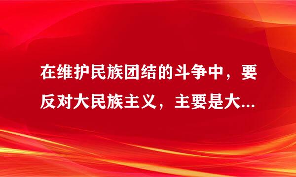 在维护民族团结的斗争中，要反对大民族主义，主要是大汉族主义