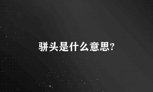 骈头是什么意思?