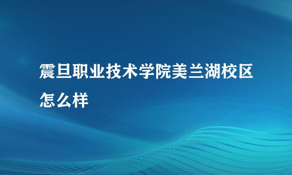 震旦职业技术学院美兰湖校区怎么样