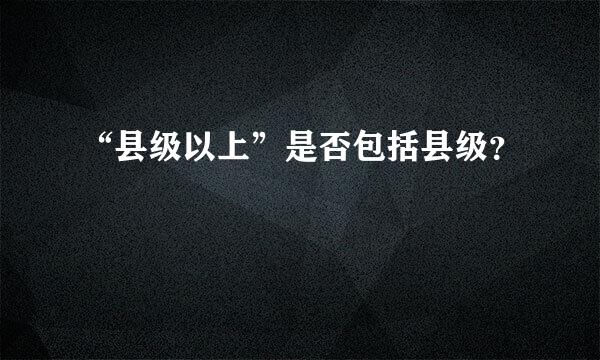 “县级以上”是否包括县级？