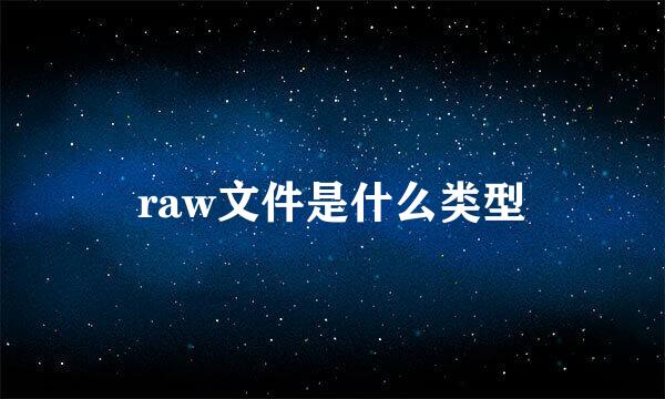 raw文件是什么类型