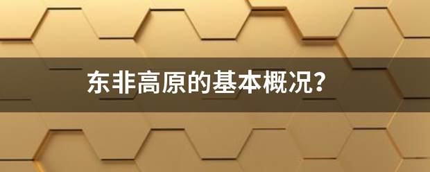 东非高原的基本概来自况？