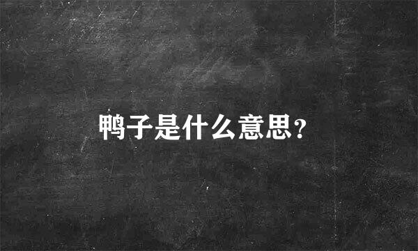 鸭子是什么意思？