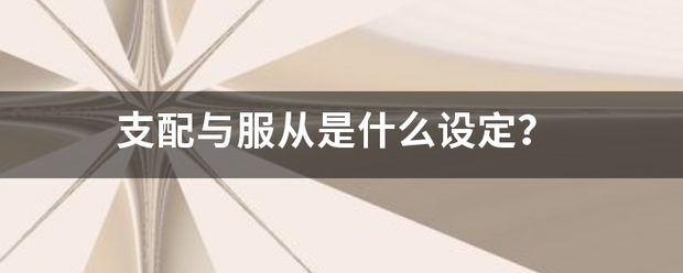 支配与服从是什么设定？