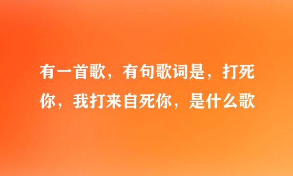 有一首歌，有句歌词是，打死你，我打来自死你，是什么歌