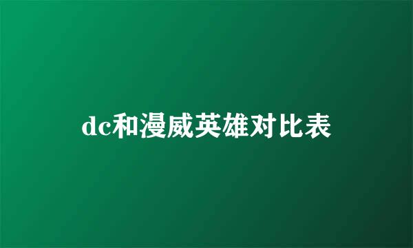 dc和漫威英雄对比表