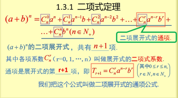 二项式定理知识点总结及推导是什么?