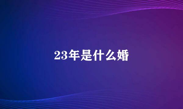 23年是什么婚