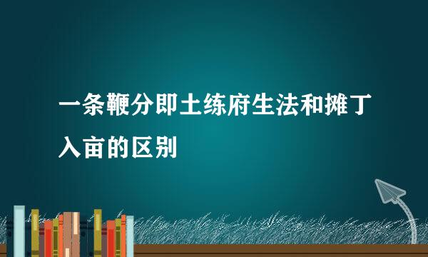 一条鞭分即土练府生法和摊丁入亩的区别