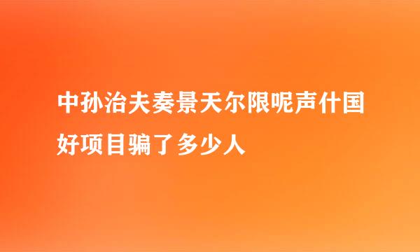 中孙治夫奏景天尔限呢声什国好项目骗了多少人