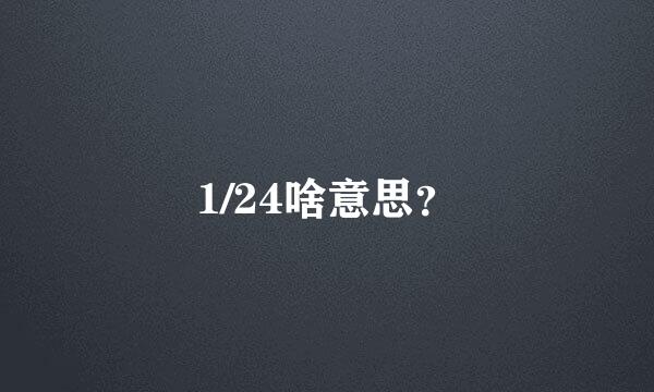 1/24啥意思？