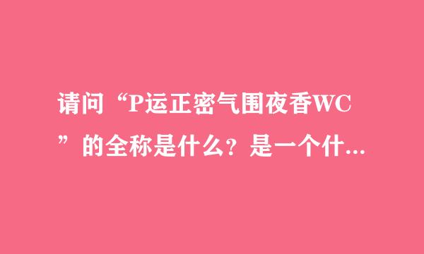 请问“P运正密气围夜香WC”的全称是什么？是一个什么样的公司呢？