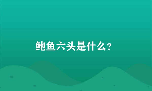 鲍鱼六头是什么？