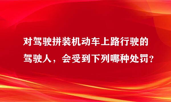 对驾驶拼装机动车上路行驶的驾驶人，会受到下列哪种处罚？