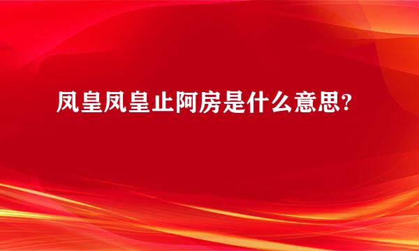 凤皇凤皇止阿房是什么意思?