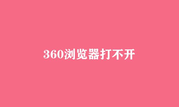 360浏览器打不开