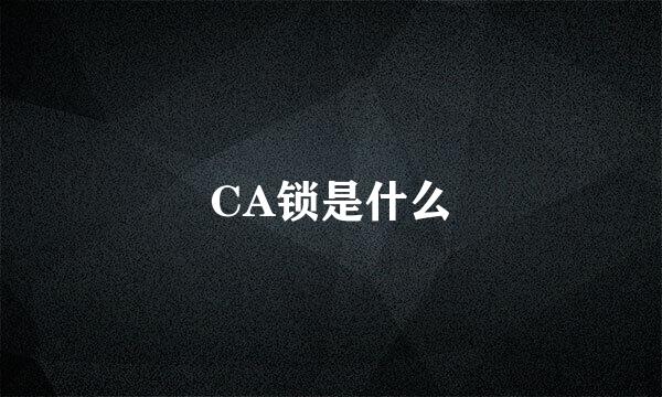 CA锁是什么