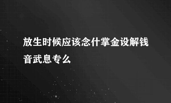 放生时候应该念什掌金设解钱音武息专么