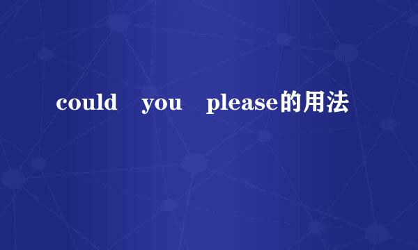 could you please的用法