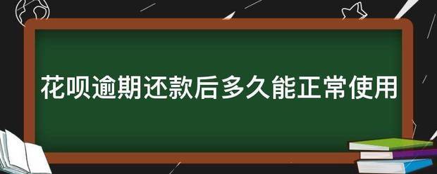 花呗逾期还款后多久能正常使用