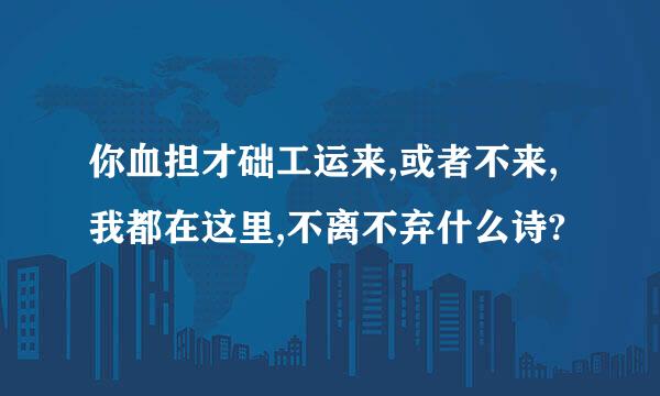 你血担才础工运来,或者不来,我都在这里,不离不弃什么诗?