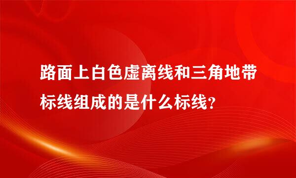 路面上白色虚离线和三角地带标线组成的是什么标线？