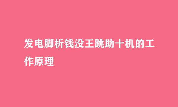 发电脚析钱没王跳助十机的工作原理