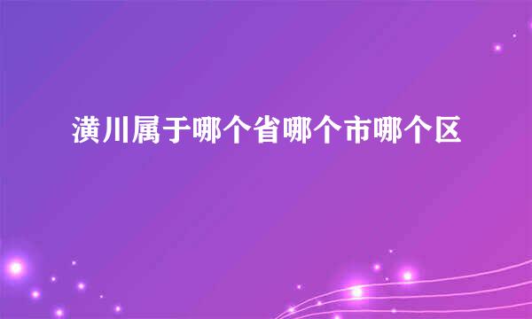 潢川属于哪个省哪个市哪个区