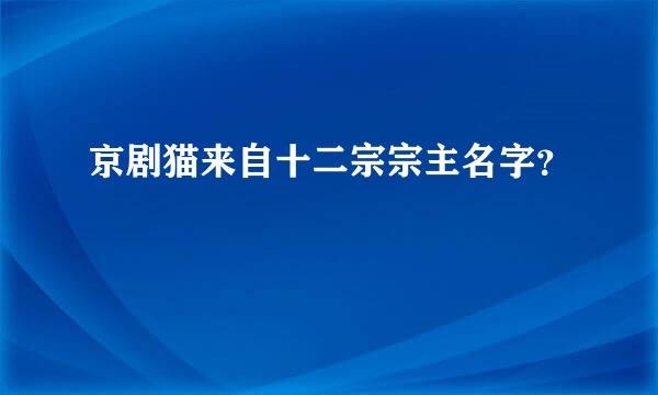 京剧猫来自十二宗宗主名字？