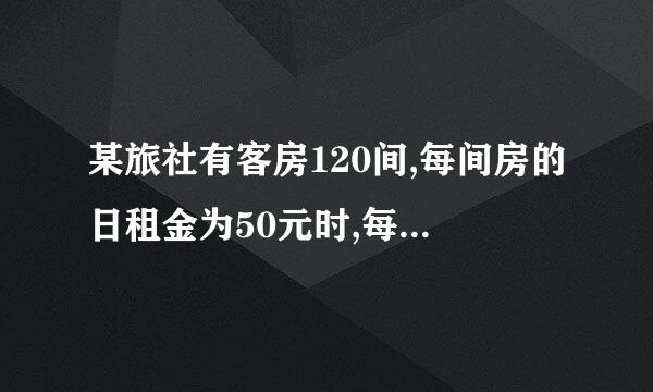 某旅社有客房120间,每间房的日租金为50元时,每天都...