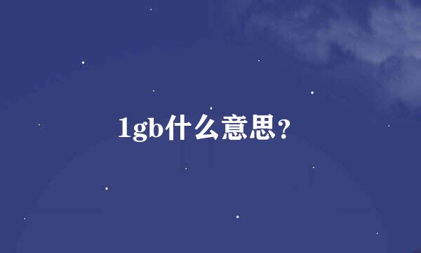 1gb什么意思？