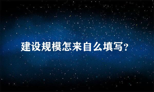 建设规模怎来自么填写？