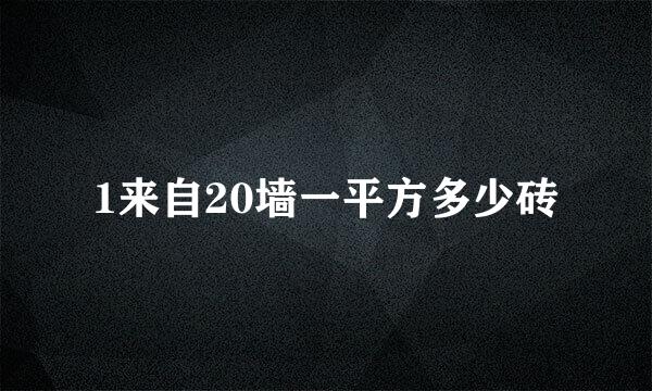 1来自20墙一平方多少砖