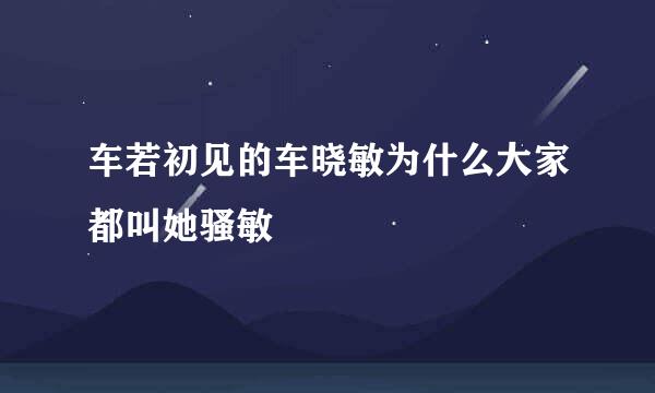 车若初见的车晓敏为什么大家都叫她骚敏