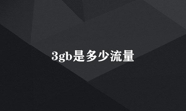 3gb是多少流量