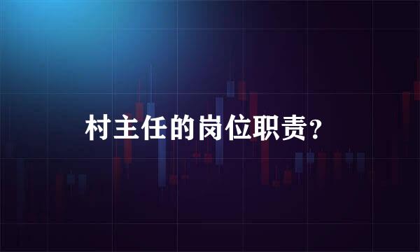 村主任的岗位职责？