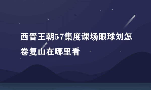 西晋王朝57集度课场眼球刘怎卷复山在哪里看