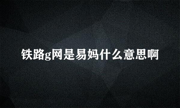 铁路g网是易妈什么意思啊