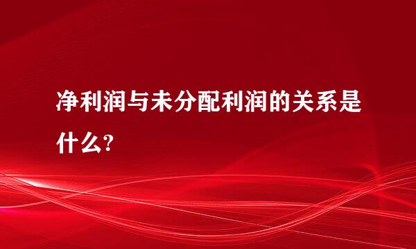 净利润与未分配利润的关系是什么?