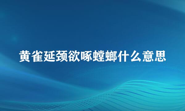 黄雀延颈欲啄螳螂什么意思