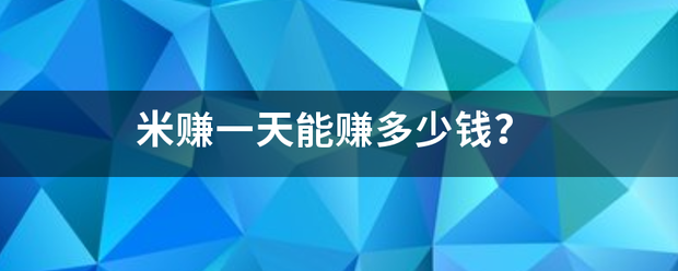 米赚一天能赚多少钱？