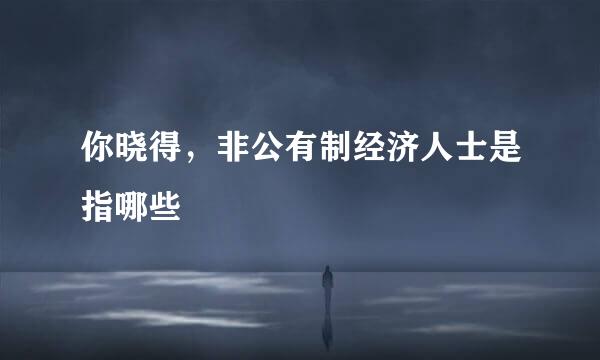 你晓得，非公有制经济人士是指哪些