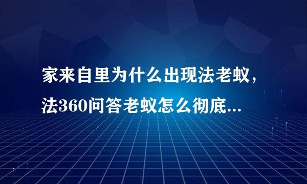 家来自里为什么出现法老蚁，法360问答老蚁怎么彻底消灭干净？