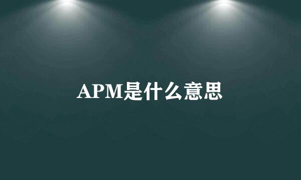 APM是什么意思