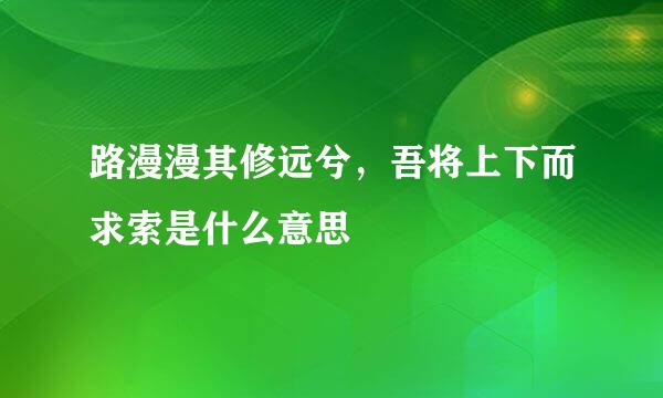 路漫漫其修远兮，吾将上下而求索是什么意思